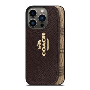 COACH NEW YORK LOGO BROWN iPhone 13 Pro Case